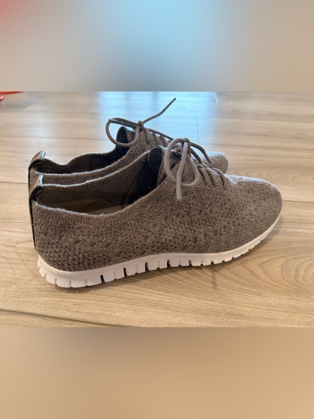 Cole Haan Women's Gray Knit Lace-Up Sneakers